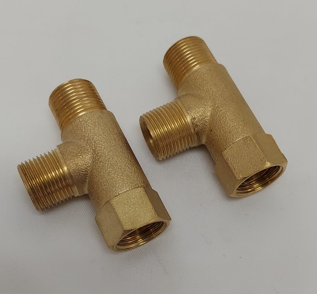 Two Brass T's 3/8 Compression